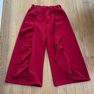 Girls wide leg red pants